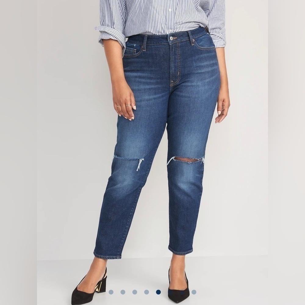 NWT Old Navy High-Waisted OG Straight Ripped Ankle Jeans for Women size 20